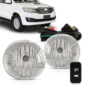 KIT FAROL DE MILHA DA HILUX SW4 2012, 2013, 2014 E 2015 COM BOTÃO MODELO ORIGINAL