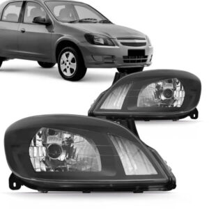 PAR FAROL PRINCIPAL CELTA 07 - 15, PRISMA 07 - 12 MÁSCARA NEGRA FOCO SIMPLES