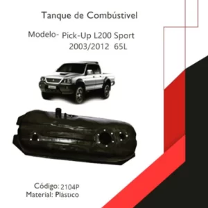 Tanque de combustível de plástico L200 Sport 2003 até 2012 65 Litros