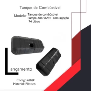Tanque de combustível de plástico Pampa 96 e 97 com injeção 74 Litros